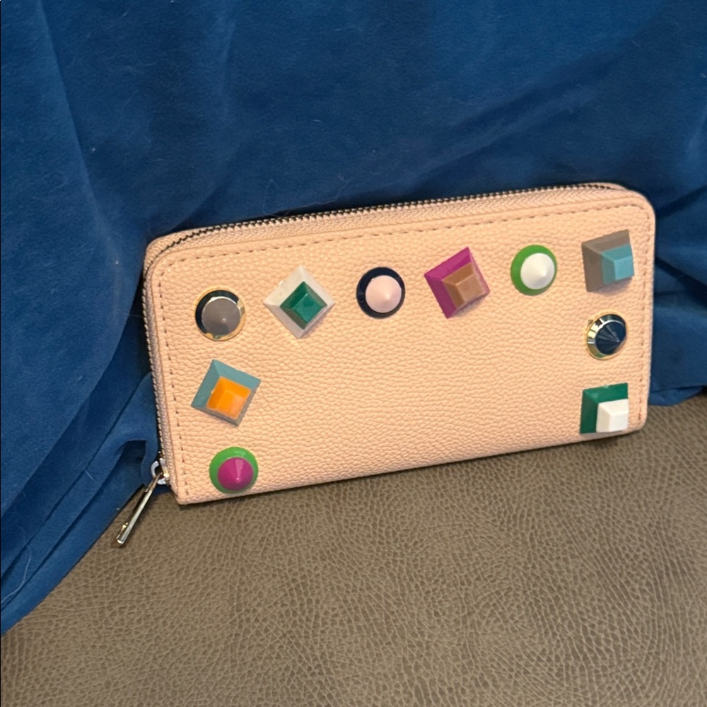 NEW Stylish Pink Wallet with Colorful Accents